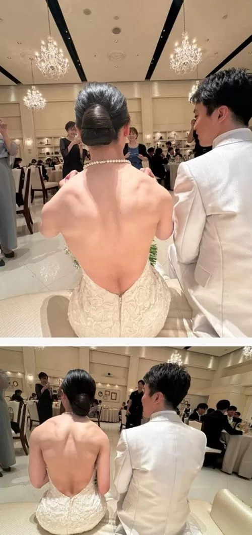 신부의 결혼식 뒷 모습