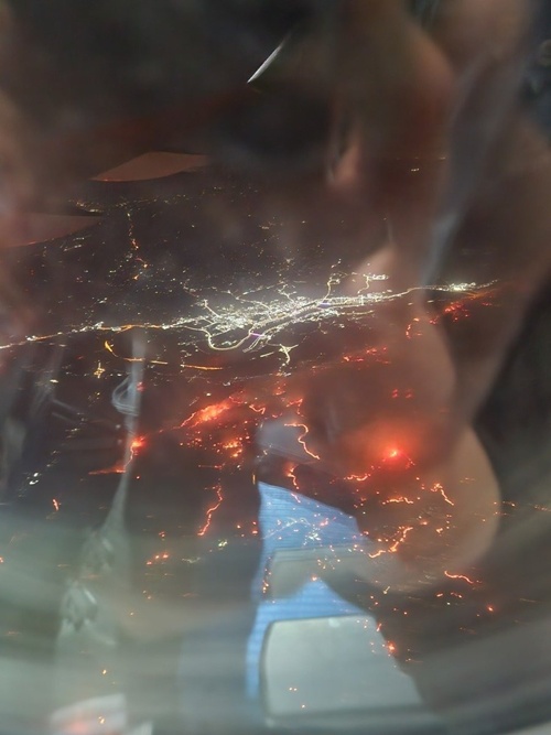 하늘에서 본 산불